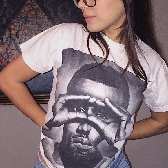 Tops - Kanye West Face White T-Shirt / Fits S-M